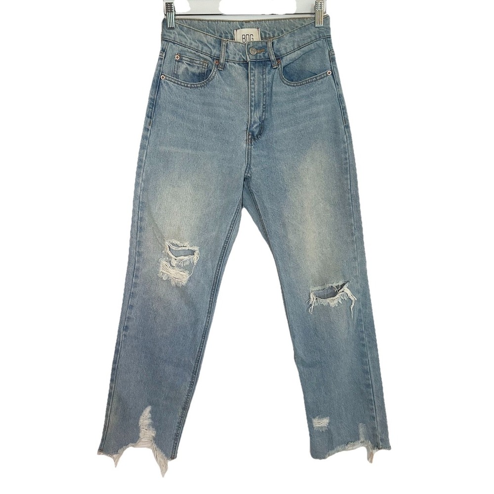 BDG Urban Outfitters Women's Cowboy Jeans Distressed‎ Ripped Raw Hem Denim 27